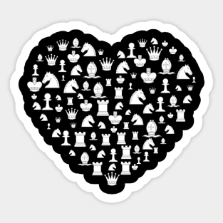 chess pieces heart runner rook pawn player gift Sticker